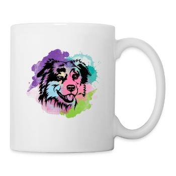 Dog Lover I Splash Art Miniature American Shepherd - Mug - white - Right