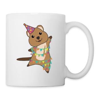 Quokka wishes happy birthday to you Quokkas - Mug - white - Right