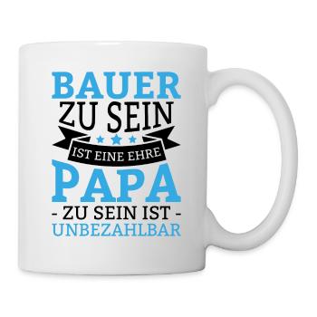 Bauer papa Landleben Geschenk Huhn - Tasse - Weiß - Rechts