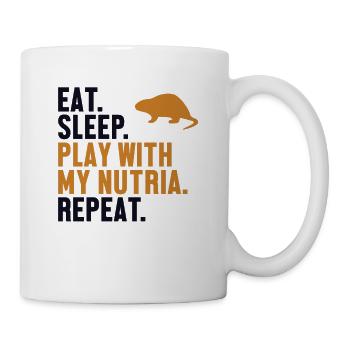 Eat Sleep Nutria Repeat Rodent Coypu Myocastor - Mug - white - Right