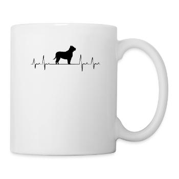 Pitbull Herzschlag Pit Bull Terrier Geschenk - Tasse - Weiß - Rechts