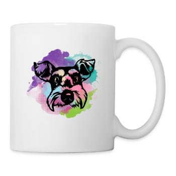 Dog Lover I Splash Art Miniature Schnauzer - Tasse - Weiß - Rechts