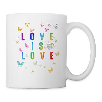 L’amour, c’est l’amour ! Déclaration Gay Pride LGBTQI+ - Mug blanc - blanc - Droite