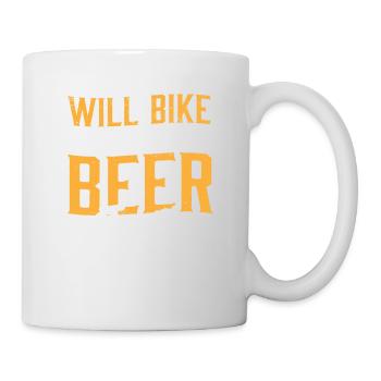 Will Bike For Beer Cycling Lover - Tasse - Weiß - Rechts