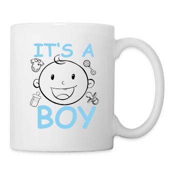 It's a Boy Gender Reveal Junge Geburt Geschlecht - Tasse - Weiß - Rechts