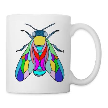 Fliege - Tasse - Weiß - Rechts