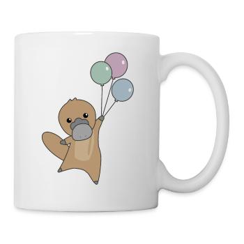 L’animal de l’bec vole avec des ballons doux animaux enfants - Mug blanc - blanc - Droite