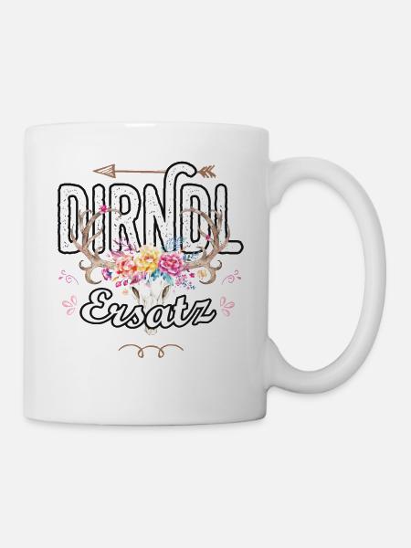 Dirndl Ersatz Hirsch Geweih Madl Jägerin Tracht - Tasse - Weiß