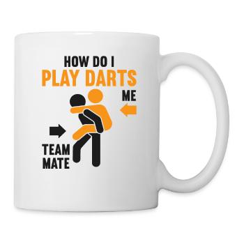 Dart Darts Pfeile Dartscheibe Dartspieler Pfeile - Tasse - Weiß - Rechts
