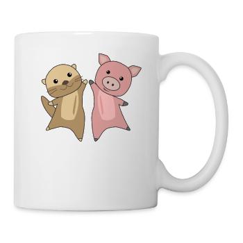 Otter porc doux animaux pour enfants amis des animaux - Mug blanc - blanc - Droite