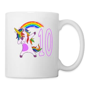 Dabbing Licorne J’ai 10 ans - Mug blanc - blanc - Droite