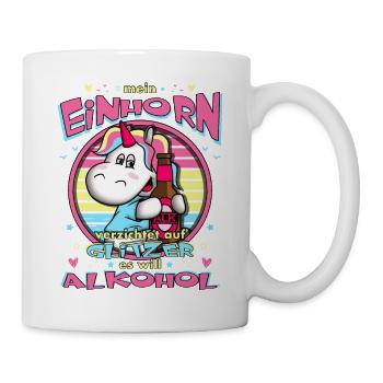 Mein Einhorn verzichtet auf Glitzer - Tasse - Weiß - Rechts