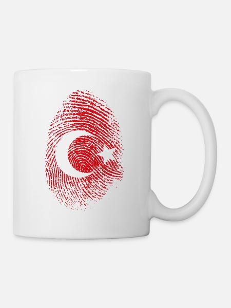 Türkei Flagge Türkischer Fingerabdruck - Tasse - Weiß
