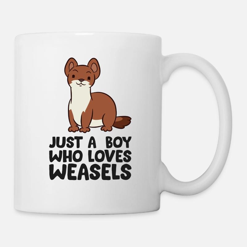 Un garçon qui aime la belette - Mug blanc - blanc