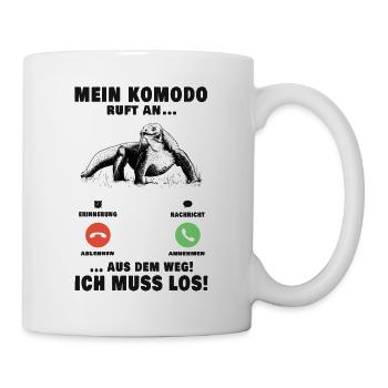 Komodowaran Anruf Komodo Dragon Telefon - Tasse - Weiß - Rechts