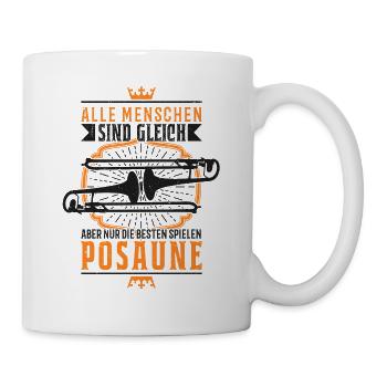 Posaune Blasorchester Posaunenspieler Posaunist - Tasse - Weiß - Rechts