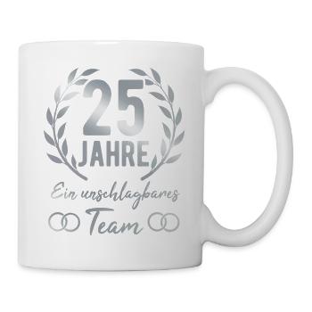 Silberhochzeit 25. Hochzeitstag - Tasse - Weiß - Rechts