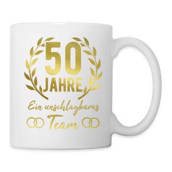 Goldene Hochzeit 50. Hochzeitstag - Tasse - Weiß - Rechts