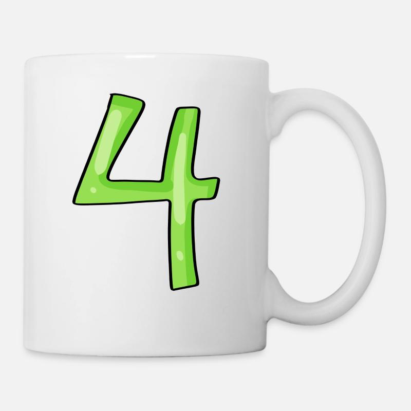 Chiffre 4 Vert - Mug blanc - blanc