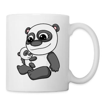 Panda mit Baby - Panda mit Kind - Tasse - Weiß - Rechts