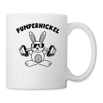 Pumpernickel Fitness Gym Workout Hase Bodybuilder - Tasse - Weiß - Rechts