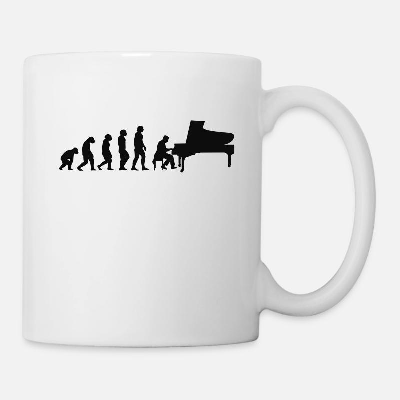 Piano Evolution Pianiste pianiste Pianiste Evolution piano - Mug blanc - blanc