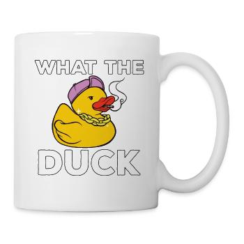 Ich mag Enten What the Duck Gelbe Enten - Tasse - Weiß - Rechts