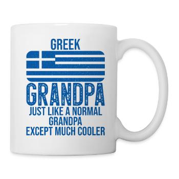 Greek Grandpa drapeau grec pour la fête des pères - Mug blanc - blanc - Droite
