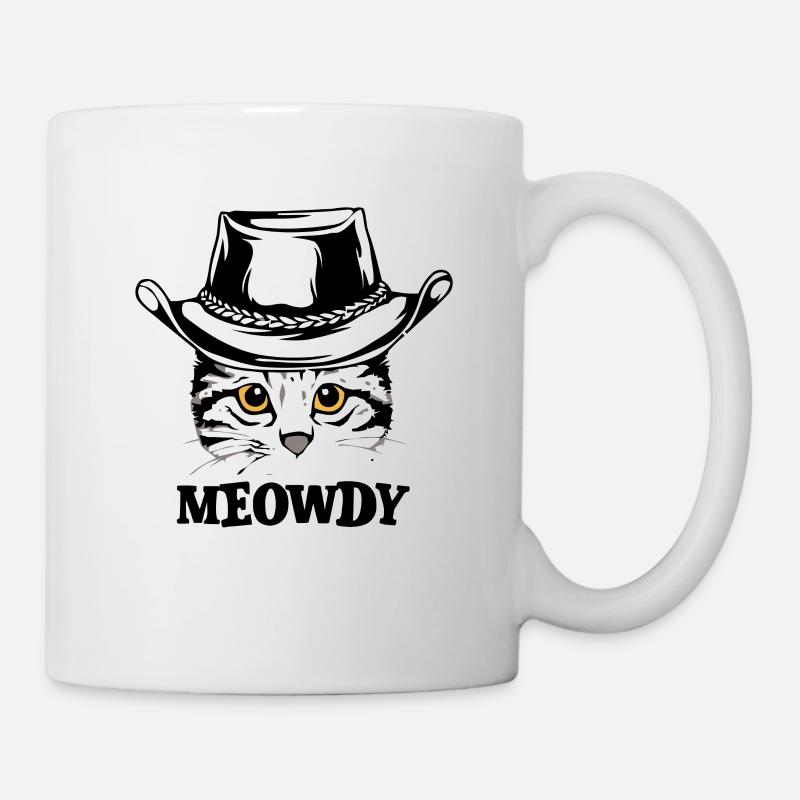 Meowdy Katze Mashup Between Meow and Howdy - Tasse - Weiß