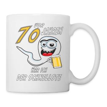 70 JAHRE SCHNELLSTE Spermie - Tasse - Weiß - Rechts
