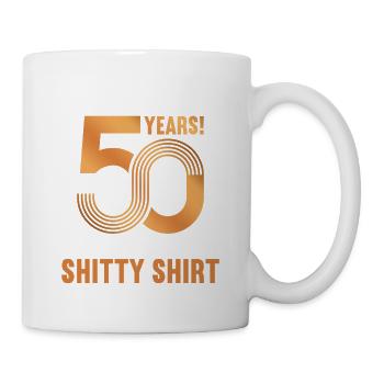 50 ans 50 ans, 50 ans, chemise - Mug blanc - blanc - Droite