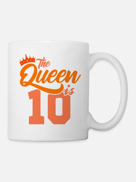 BIRTHDAY QUEEN 10 Geburtstag Mädchen 10 Jahre - Tasse - Weiß