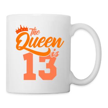 BIRTHDAY QUEEN 13 Geburtstag Mädchen 13 Jahre - Tasse - Weiß - Rechts