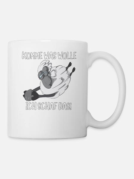 Komme was Wolle ich Schaf das Bauern Landwirt Oma - Tasse - Weiß