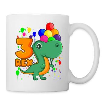 3 REX 3 ans dino anniversaire dinosaure - Mug blanc - blanc - Droite