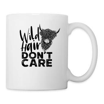 Wilde Haare Kümmern Mich Nicht Hochlandkuh Rind - Tasse - Weiß - Rechts