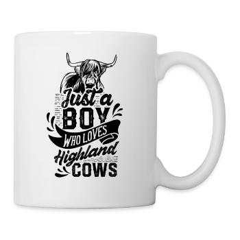 Ein Junge Der Hochlandrinder Liebt Hochlandrind - Tasse - Weiß - Rechts