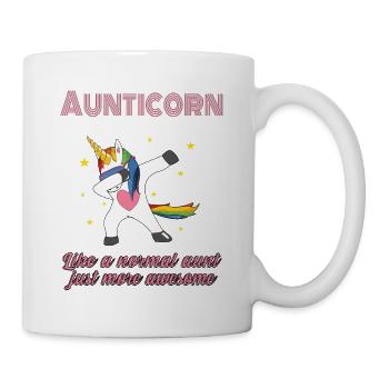 Aunticorn Unicorn Mädchen Einhorn Dabbing Unicorn - Tasse - Weiß - Rechts