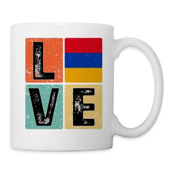 I Love Armenia drapeau pour la fierté arménienne - Mug blanc - blanc - Droite