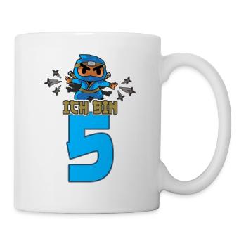 Kinder Ninja Fünfter Geburtstag Samurai Ninja 5 - Tasse - Weiß - Rechts