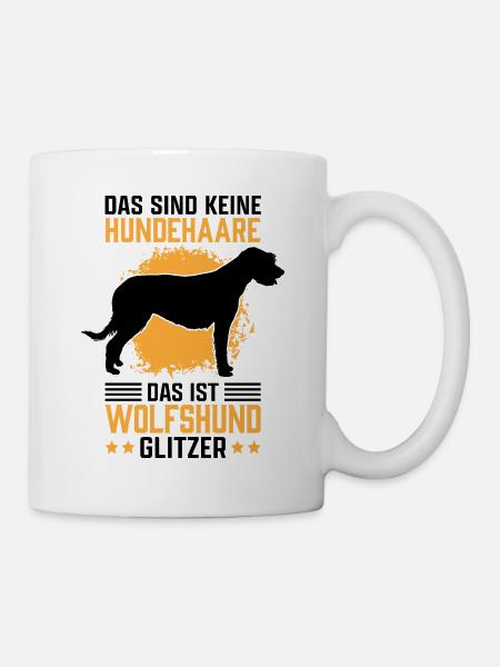 Das ist Irischer Wolfshund Glitzer Windhund Spruch - Tasse - Weiß