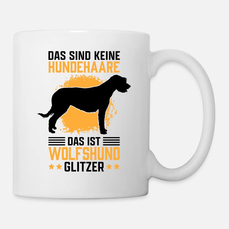 Das ist Irischer Wolfshund Glitzer Windhund Spruch - Tasse - Weiß