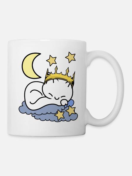 Katzen Prinzessin himmlisch träumen Sternenhimmel - Tasse - Weiß