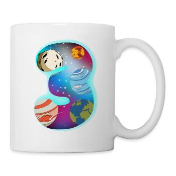JE SUIS 3 3 anniversaire Garçon 3 ans espace - Mug blanc - blanc - Droite