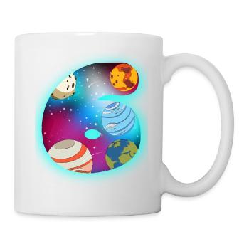 I AM 6 6 birthday boy 6 years space - Mug - white - Right