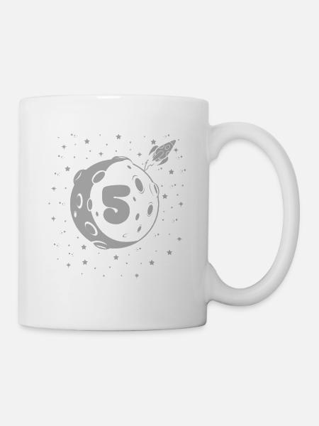 5 Geburtstag Junge Weltraum Kindergeburtstag 5 - Tasse - Weiß