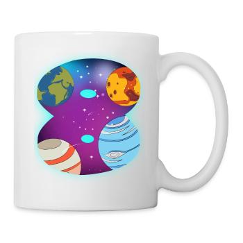 WELTRAUM 8 GEBURTSTAG 8 Jahre 8 Geburtstag - Tasse - Weiß - Rechts