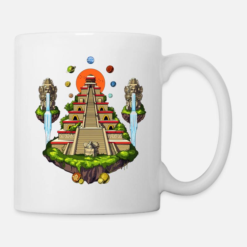 Île pyramidale aztèque - Mug blanc - blanc