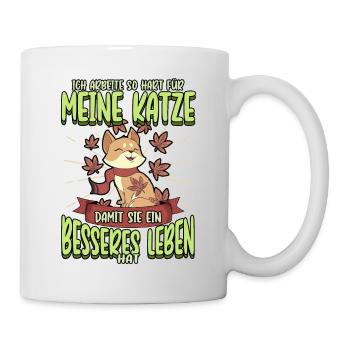 Katze Kätzchen Lustige Sprüche Haustier Geschenk - Tasse - Weiß - Rechts