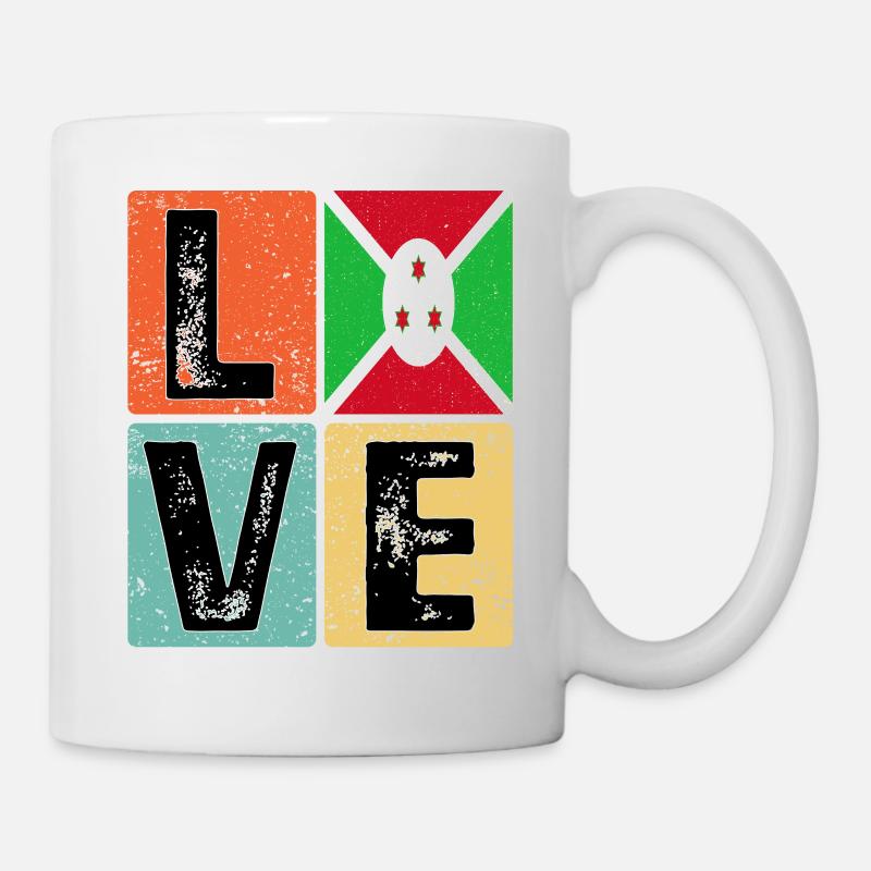 I Love Burundi Flag for Burundan Pride - Mug blanc - blanc
